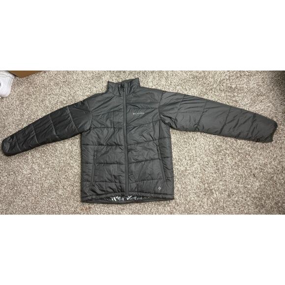 Columbia Omni-Heat Interchange Puffer Jacket Gray Thermal Reflective Sz L Men - Picture 1 of 12